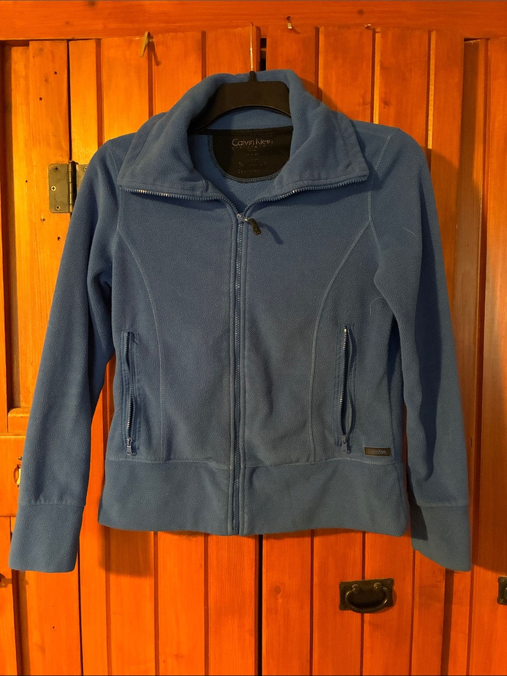 Calvin Klein Women’s Blue Zip-Up Fleece Jacket. Sz M.   RS